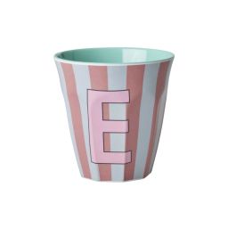 RICE Buchstabenbecher &bdquo;E&ldquo; rosa-t&uuml;rkis 250 ml