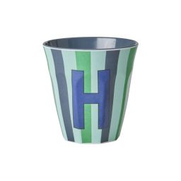 RICE Buchstabenbecher „H“ blau-grün 250 ml