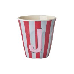 RICE Buchstabenbecher „J“ rot-blau 250 ml