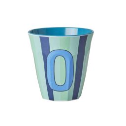 RICE Buchstabenbecher „O“ blau-grün 250 ml