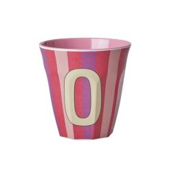 RICE Buchstabenbecher „O“ lila-rosa 250 ml