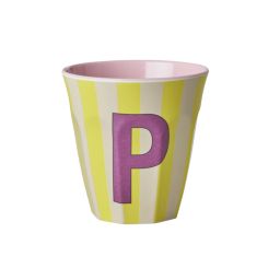 RICE Buchstabenbecher „P“ gelb-creme 250 ml
