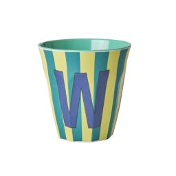 RICE Buchstabenbecher „W“ grün-gelb 250 ml