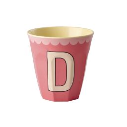 RICE Buchstabenbecher „D“ pink-rosa 250 ml