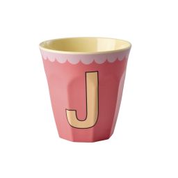 RICE Buchstabenbecher „J“ pink-rosa 250 ml