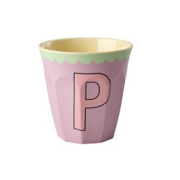 RICE Buchstabenbecher „P“ lila-türkis 250 ml
