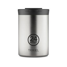 24 BOTTLES Travel Tumbler Brushed Steel 350 ml, Ansicht von vorne