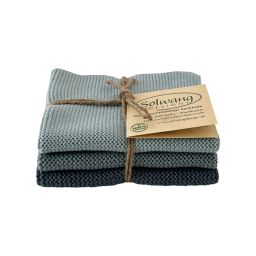 SOLWANG Wischtücher BIO Antikblau Kombi 3er-Set