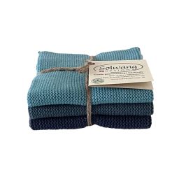 SOLWANG Wischtücher BIO Blue Peacock 3er-Set