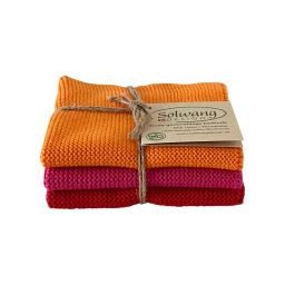 SOLWANG Wischtücher BIO Orange/Pink/Rot 3er-Set