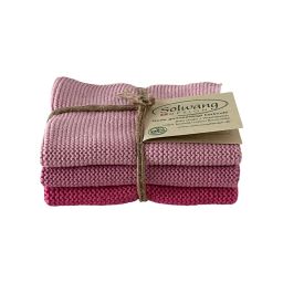 SOLWANG Wischtücher BIO Rosa Kombi 3er-Set