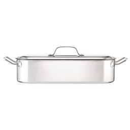 KITCHENCRAFT Fischpochierer aus Edelstahl, 45 cm, Ansicht von der Seite mit Deckel