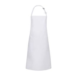 KARLOWSKY Latzschürze mit Schnalle & Tasche 75 x 90 cm – Weiß