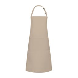 KARLOWSKY Latzschürze mit Schnalle & Tasche 75 x 90 cm – Sand