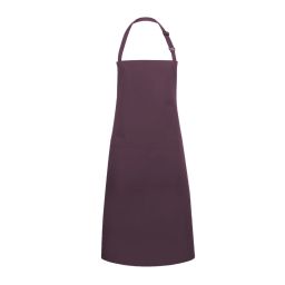 KARLOWSKY Latzschürze mit Schnalle & Tasche 75 x 90 cm – Aubergine