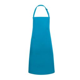 KARLOWSKY Latzschürze mit Schnalle & Tasche 75 x 90 cm – Türkis