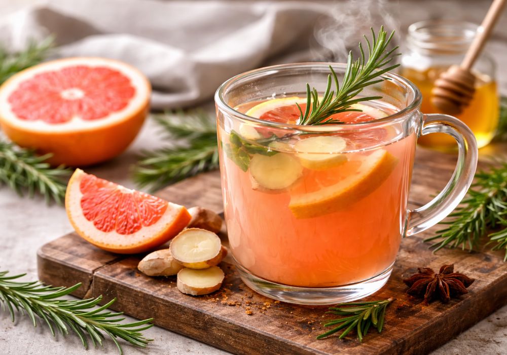 Grapefruit-Honig-Drink (warm oder kalt)