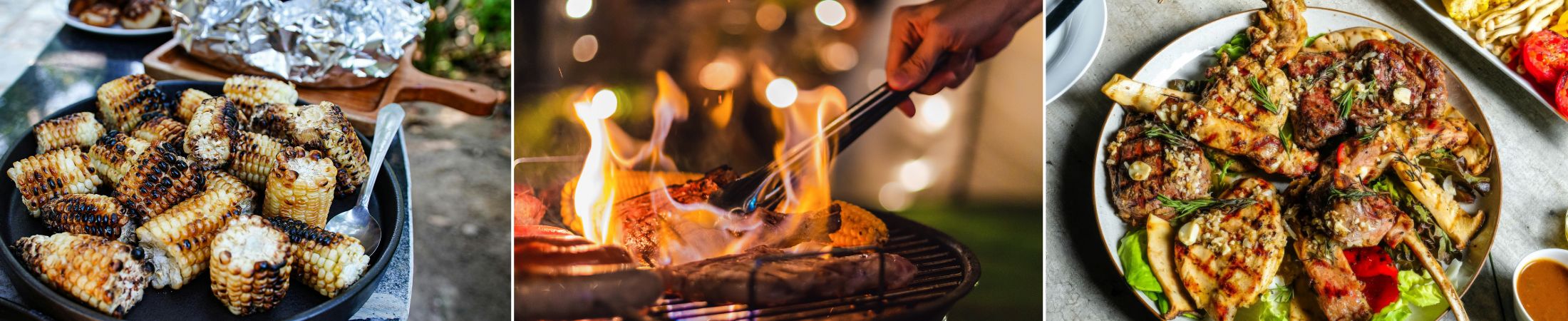 Grillgut auf Tellern