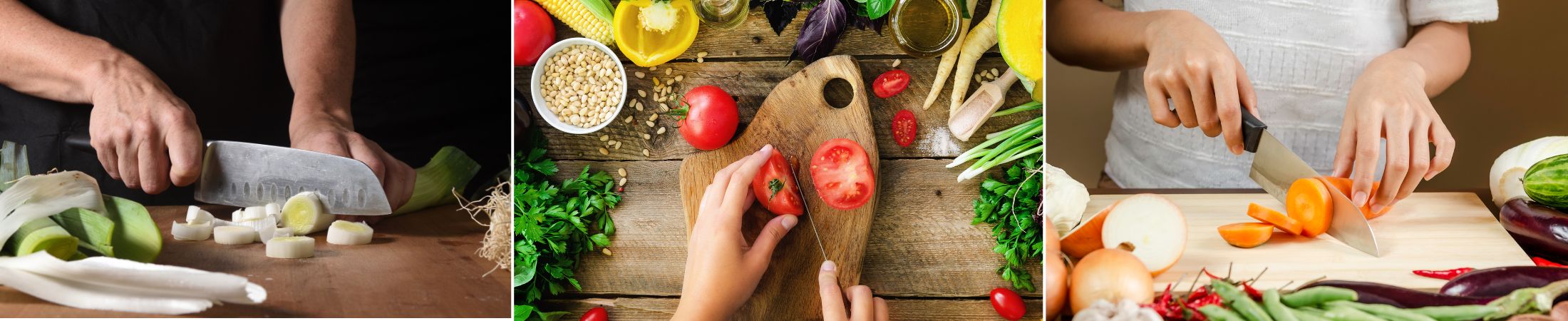 Messer schneiden Gem&uuml;se