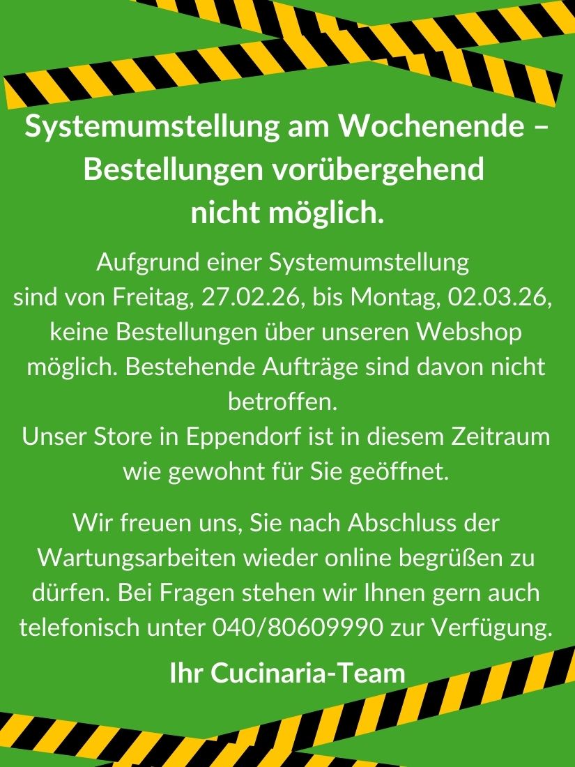 Systemumstellung am Wochenende - Bestellungen vorübergehend nicht möglich