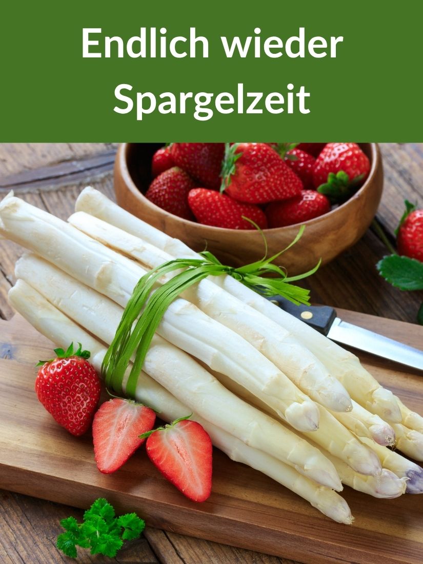 Frischer Spargel mit Erdbeeren. Endlich Spargelzeit