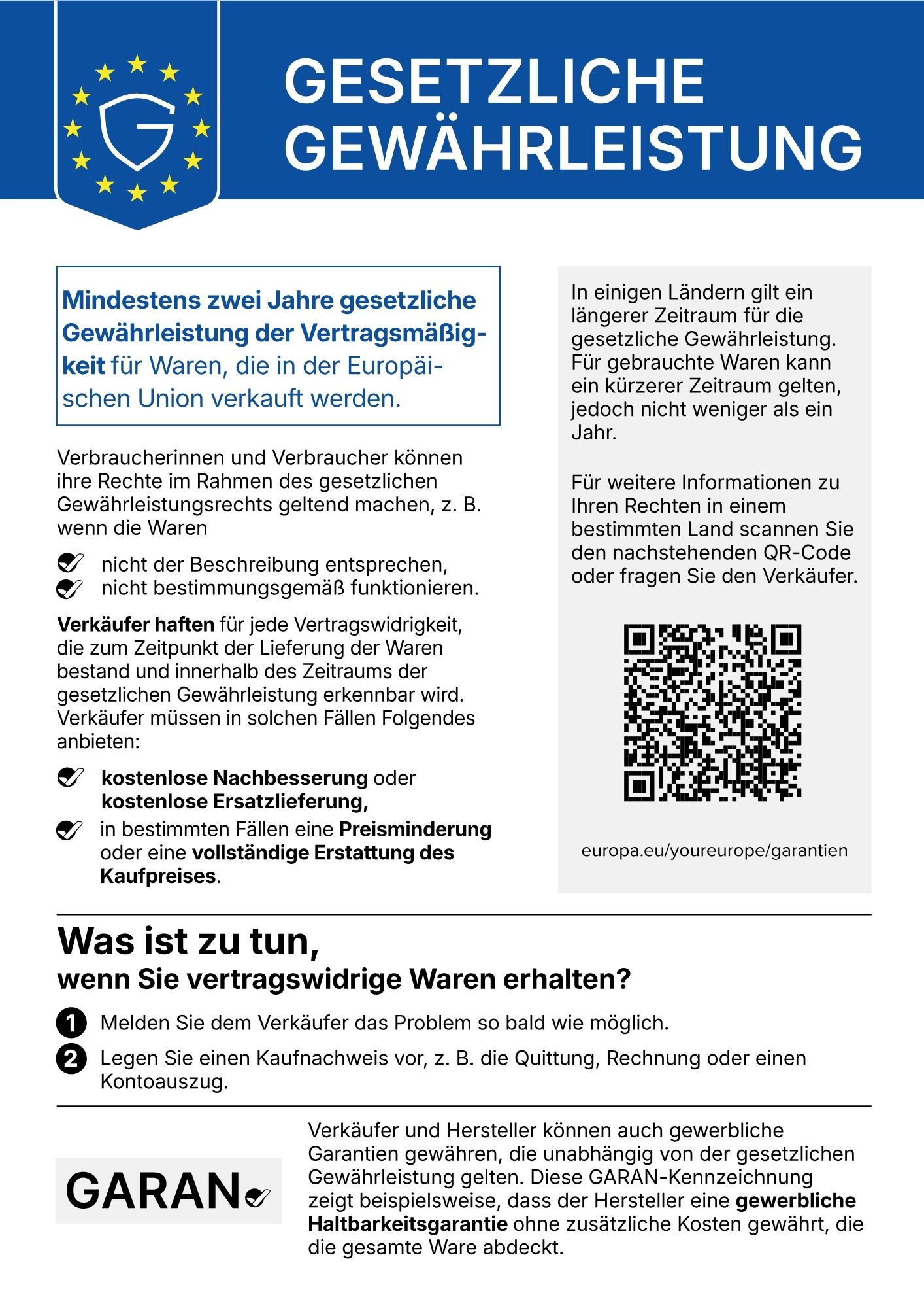 Gesetzliches Gewährleistungsrecht