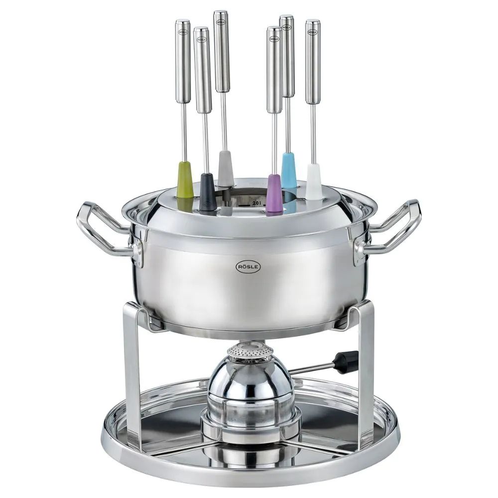  RÖSLE Fondue Set mit Gasbrenner Edelstahl